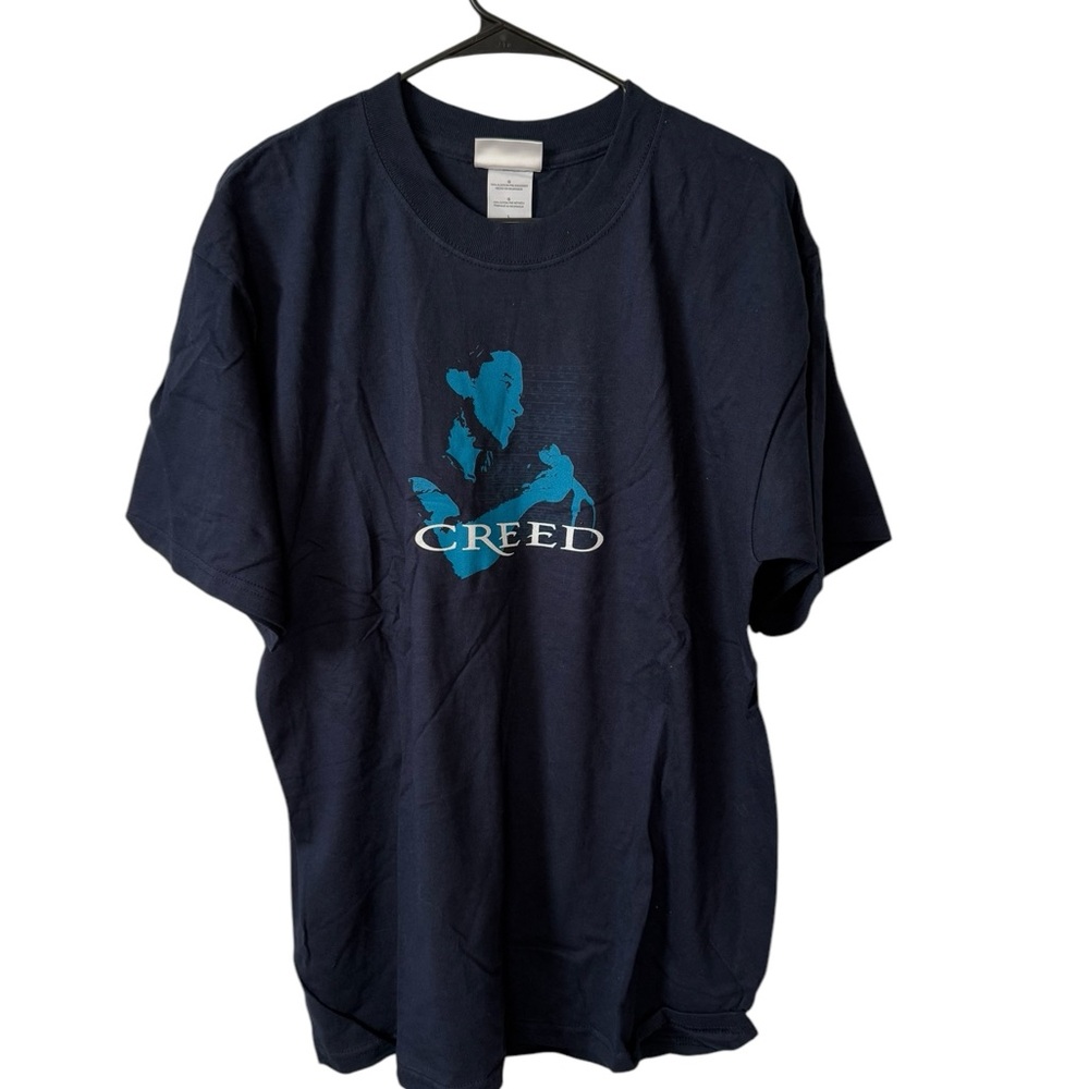 Vintage Creed Weathered Band T-Shirt Navy Size Large